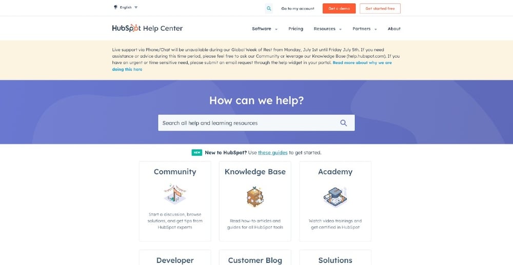 HubSpot website builder customer support