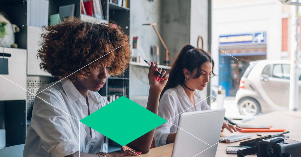 Two hands facing each other holding a knight chess piece