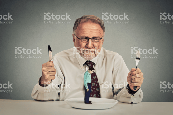 funny istock photo man eating other man