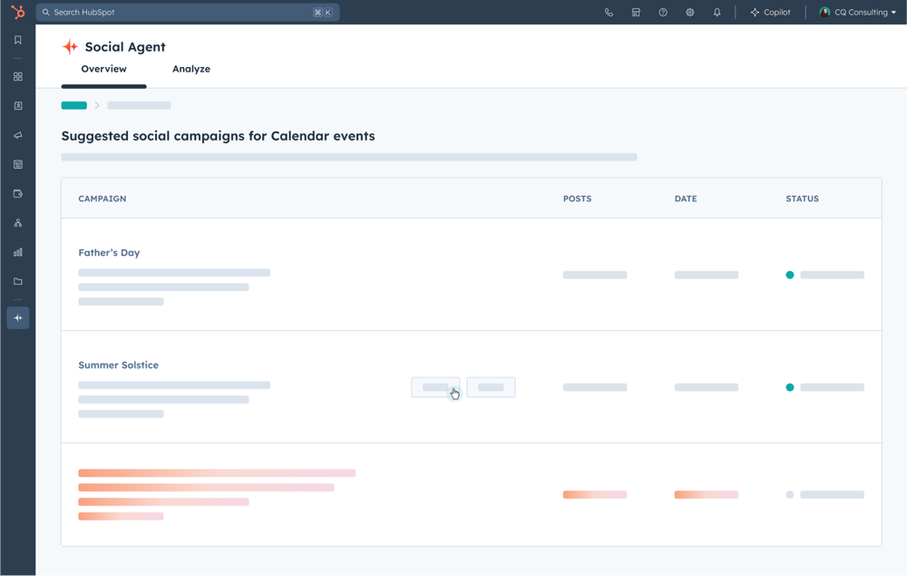 Social Agent Dashboard