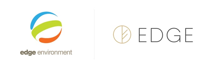 Edge Environment logo, before and after