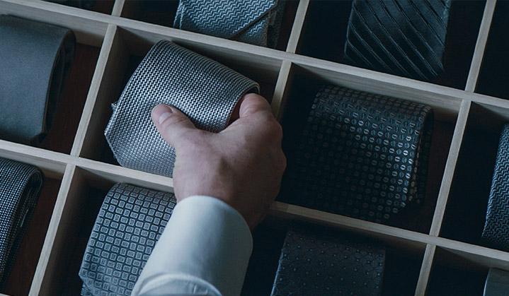 Grey tie drawer