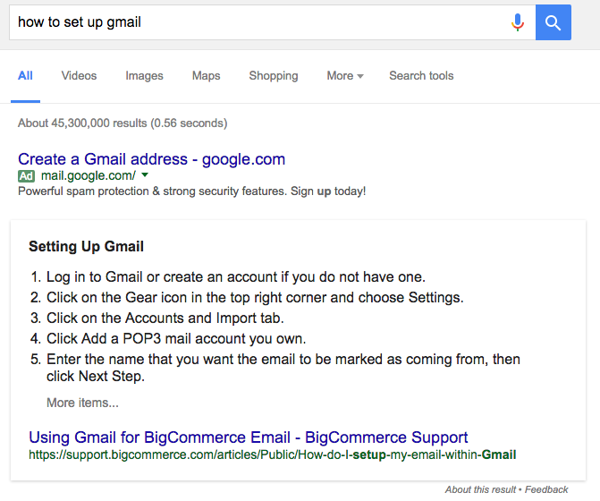 This is how to get into Google's answers box