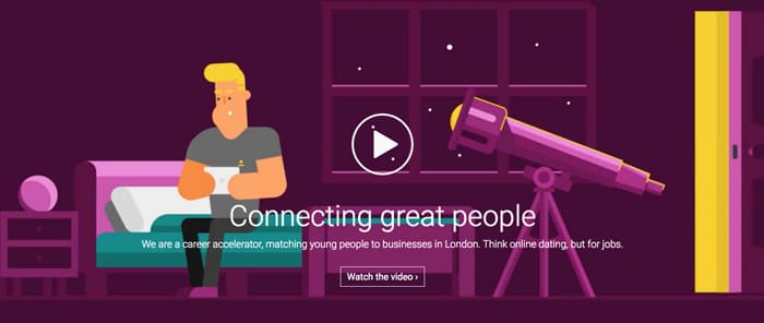'Connecting great people' b2b product page example