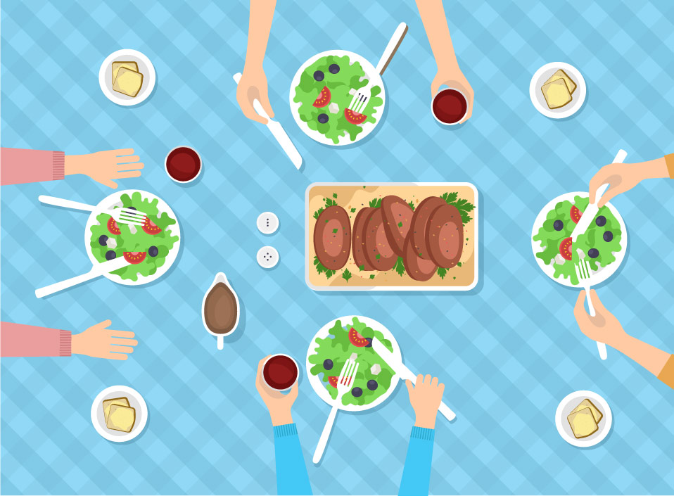 Dinner party illustration