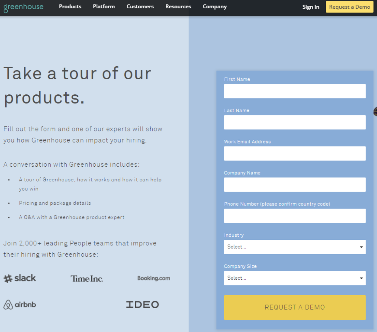 landing page example two