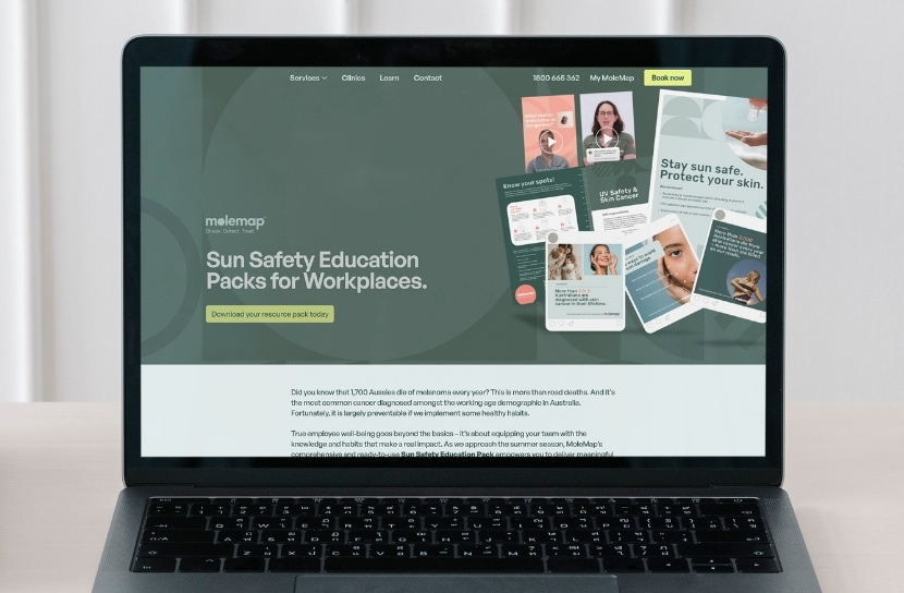 MoleMap on page image - website design (830 x 544 px)